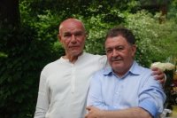 Сын юбиляра Д.А.Лиханов со своим школьным товарищем С.В.Мазаевым